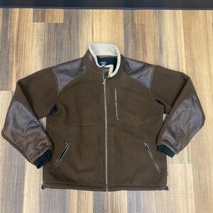 Kuhl Alpenwurx Fleece Jacket Mens XL Brown Full Zip Gorpcore Hiking